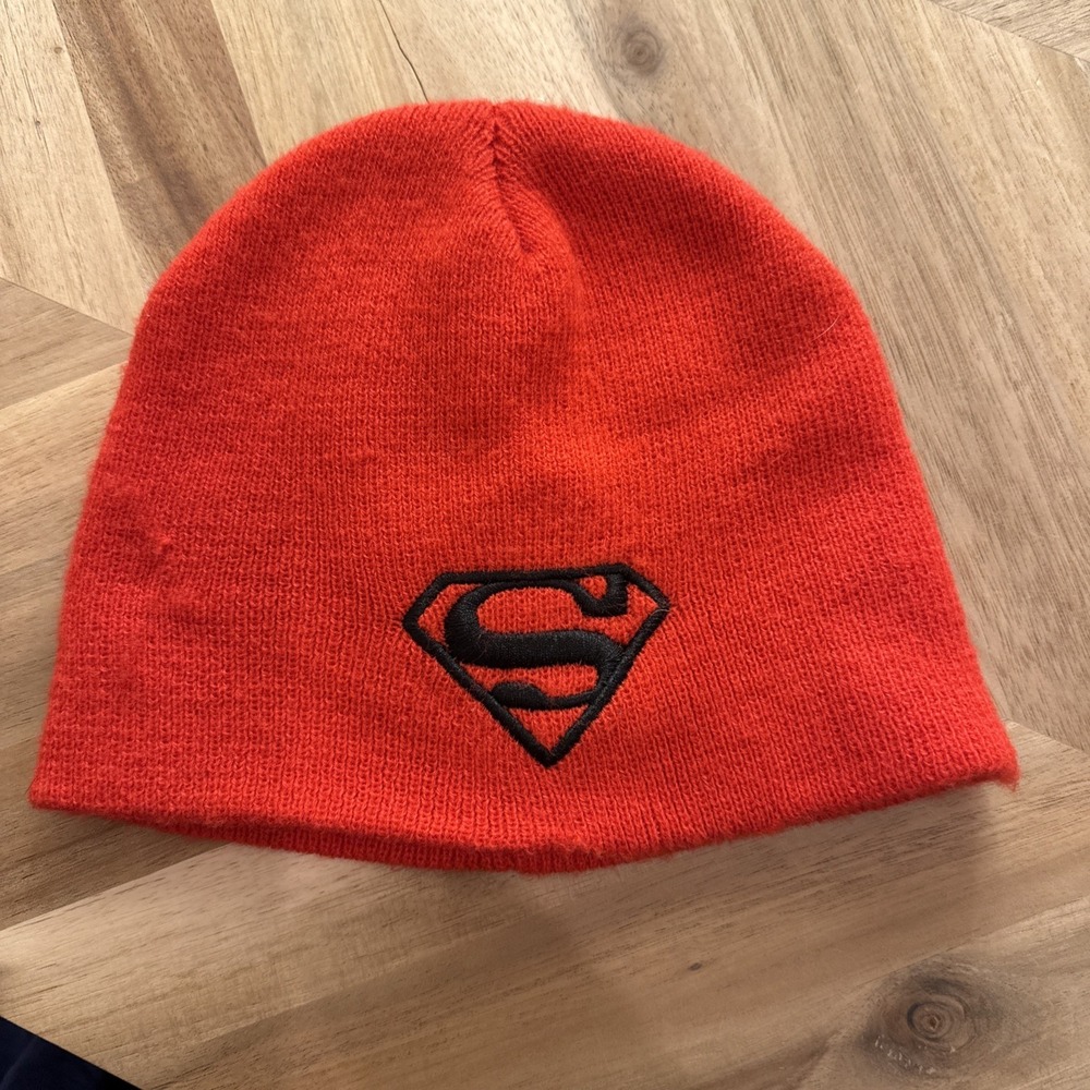 Superman DC Comics Red S Logo Knit Skull Cap Snow‎ Ski Beanie Official OSFM